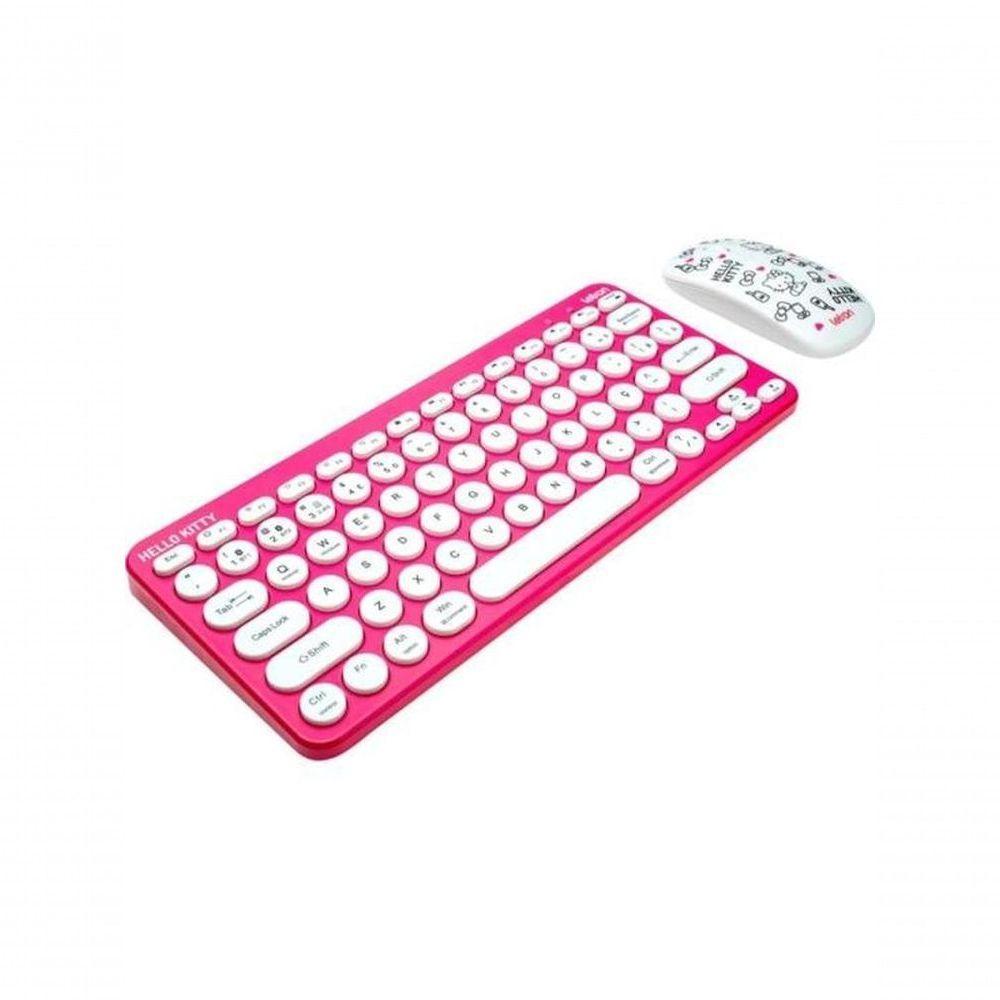 Kit Teclado E Mouse Sem Fio Letron Hello Kitty Rosa - 2