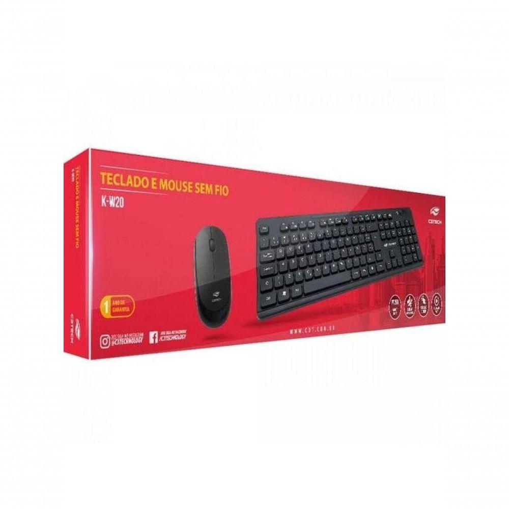 Kit Teclado E Mouse C3tech K-w20bk Sem Fio Preto - 4