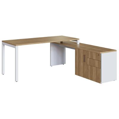 Mesa Escritorio Office 180x160 Cm 25856 Artesano Nogal Sevilha Branco