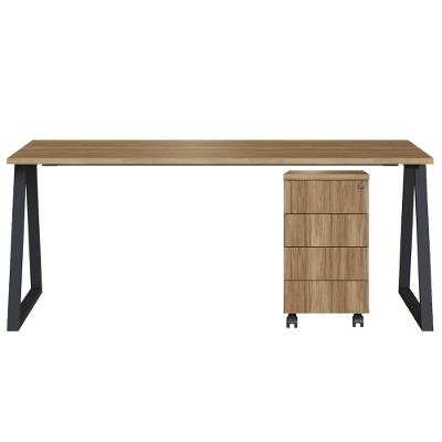 Mesa E Gaveteiro Office 160 Cm 25909 Artesano Nogal Sevilha Preto