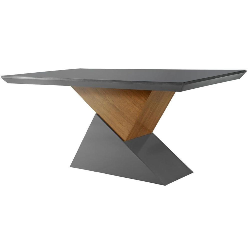 Mesa Para Cozinha Dubai + Tampo Madeirado Vidro Reto 180x90cm Grafite/imbuia-vidro Grafite - Rufato - 1
