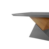 Mesa Para Cozinha Dubai + Tampo Madeirado Vidro Reto 180x90cm Grafite/imbuia-vidro Grafite - Rufato