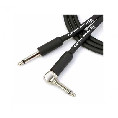 Cabo De Guitarra Angel 0,30mm Conector P10-p10 90º 25ft 7,62 Metros Preto