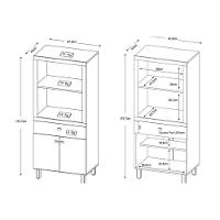 Paneleiro de Cozinha BL-3305 c/ 2 Portas e 1 Gaveta (1 Forno) 68cm Branco - Tecno Mobili - 3