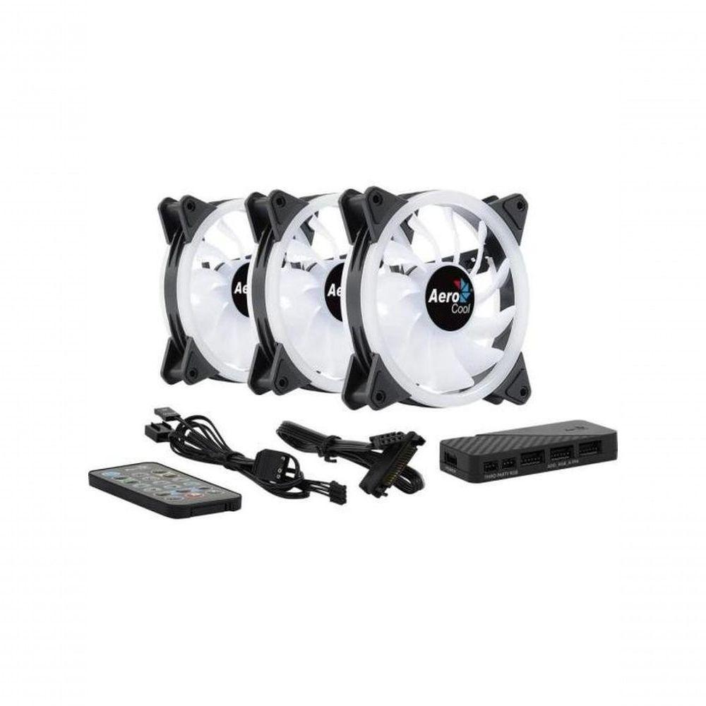 Kit Com 3 Coolers Aerocool Duo 12 Pro Argb + Hub + Controle - 4