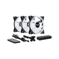 Kit Com 3 Coolers Aerocool Duo 12 Pro Argb + Hub + Controle