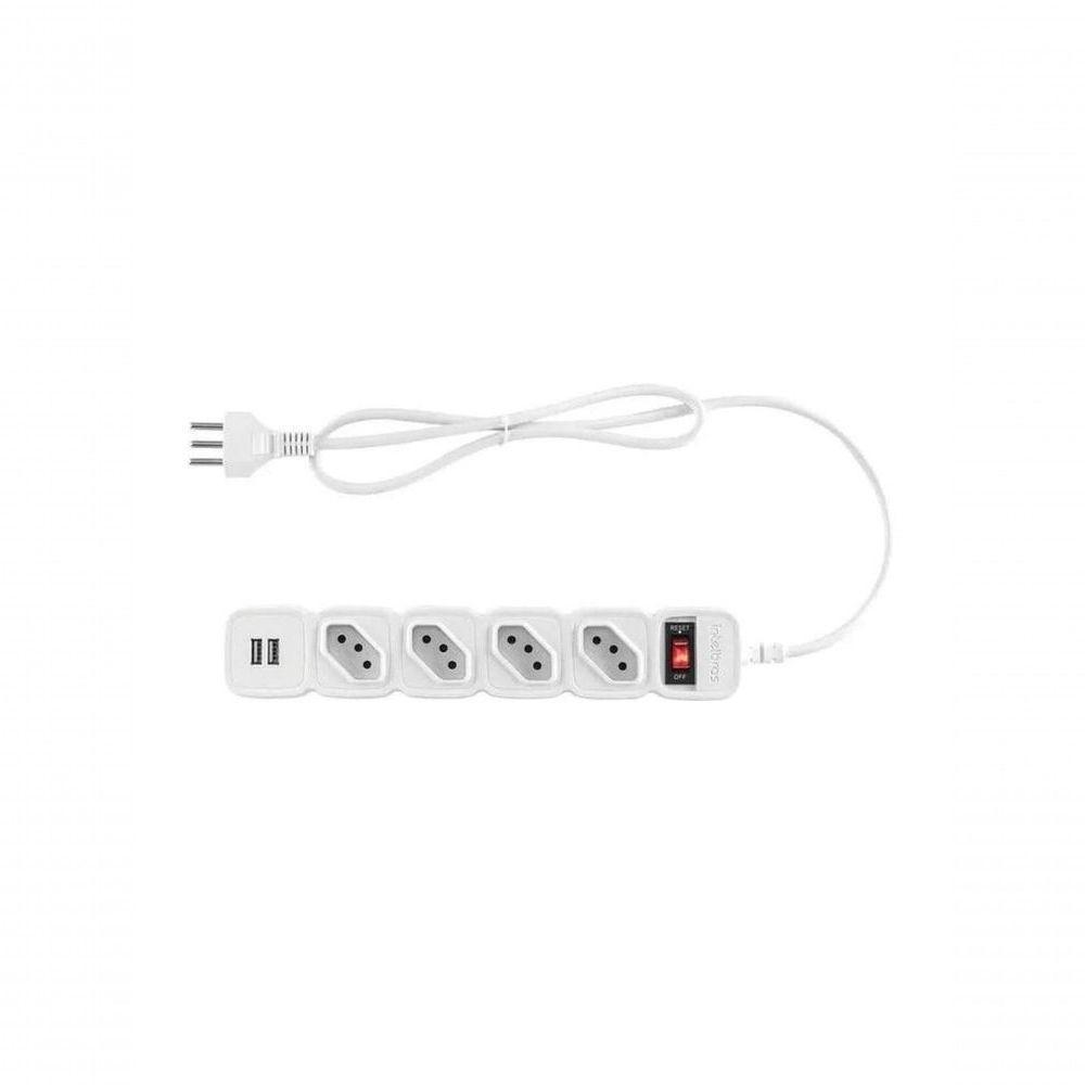 Protetor Eletronico Intelbras Epe204 4 Tomadas 2 Usb Branco - 1