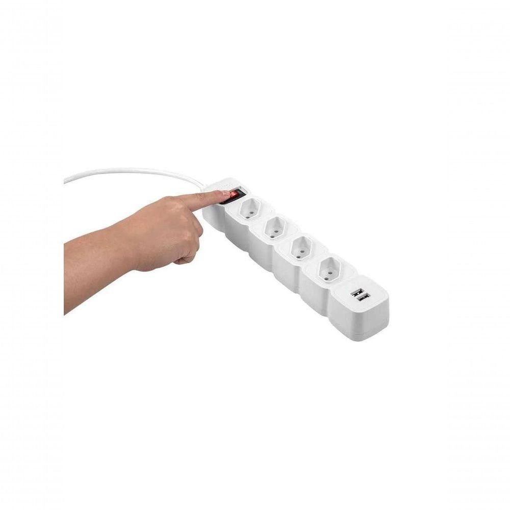 Protetor Eletronico Intelbras Epe204 4 Tomadas 2 Usb Branco - 5