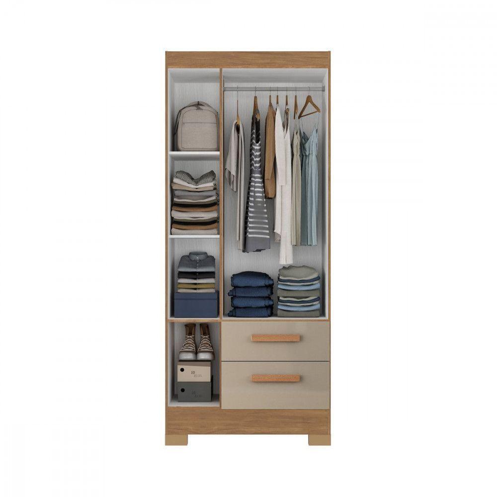 Guarda Roupa Solteiro Com Espelho 3 Portas Fortaleza Atualle Acacia Com Reflecta - 3