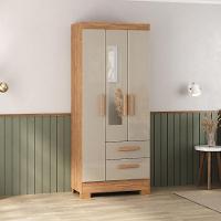 Guarda Roupa Solteiro Com Espelho 3 Portas Fortaleza Atualle Acacia Com Reflecta - 2