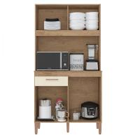 Cozinha Compacta Ceara 4 Portas Atualle Canelato Rustico Com Off White - 3