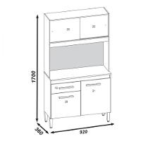 Cozinha Compacta Ceara 4 Portas Atualle Canelato Rustico Com Off White - 4