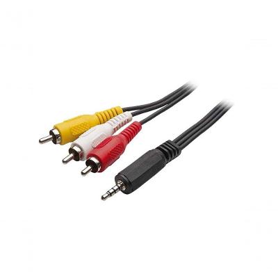 Cabo P2 4c + 3 Rca 1,8 Metros Niquel Para Dvd Automotivo...