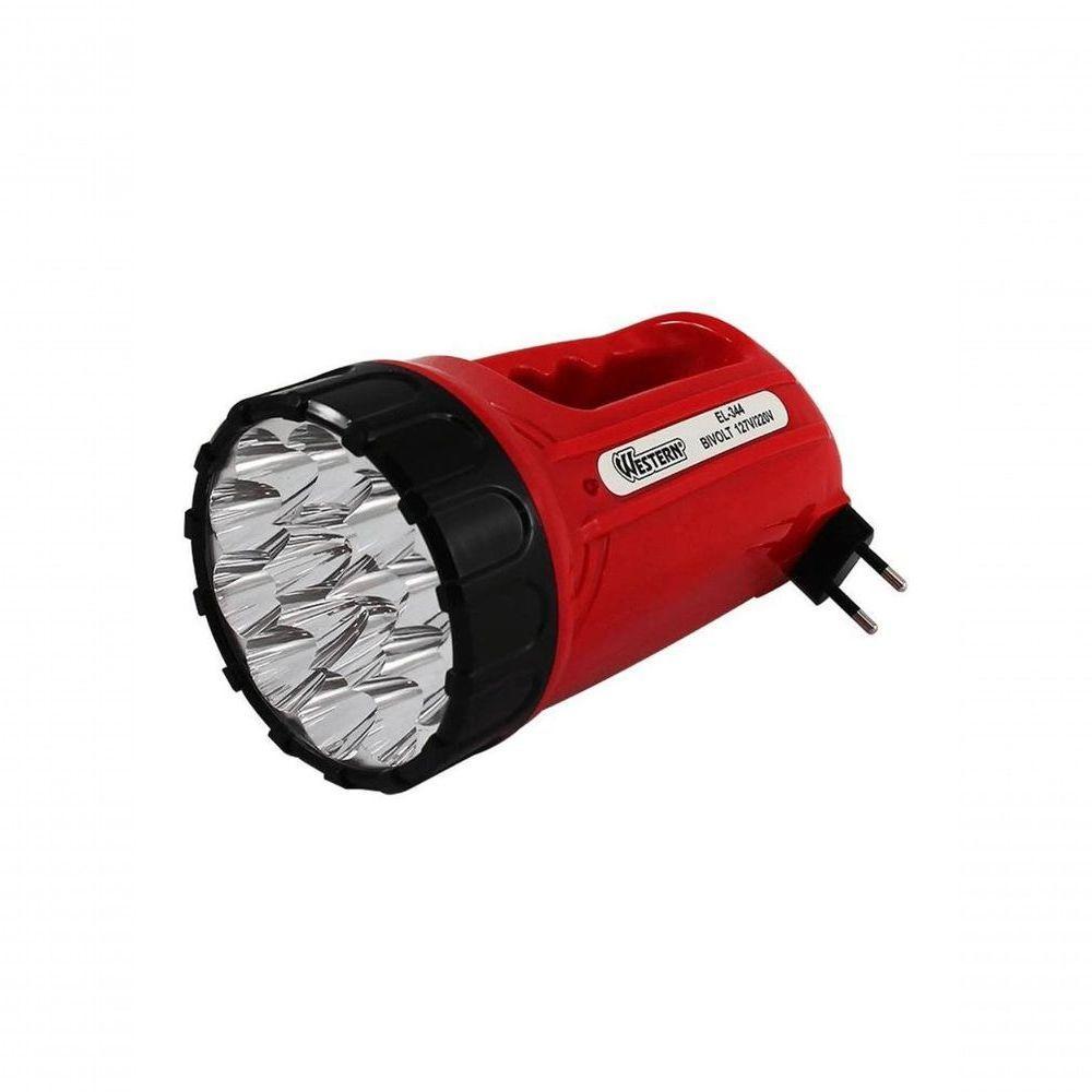 Lanterna Recarregavel Western Curta 15 Leds Bivolt - 1
