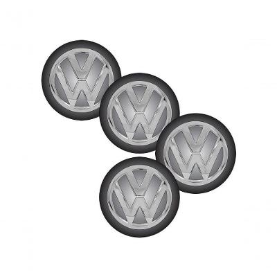 Jogo Bottom- Emblema Para Calota Vw 48mm Degrade 4 Pecas...
