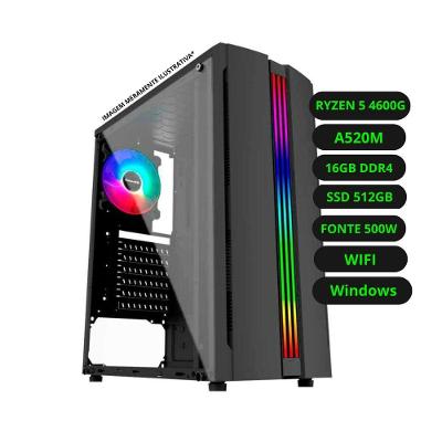 Computador CPU Gamer AMD Ryzen 4600G 16GB DDR4 SSD 512GB Fonte 500w Bivolt Windows