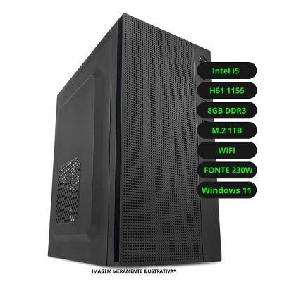 Computador CPU Intel Core i5 8GB DDR3 SSD 1TB Wifi Fonte 230w Bivolt Windows