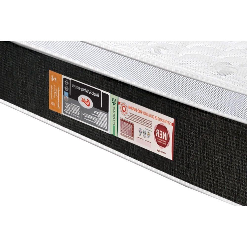 Cama Box King: Colchão Espuma D45 Castor Black e White AIR + Base CRC Suede Black(193x203) - 6