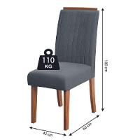 Conjunto de Mesa de Jantar com Tampo de Vidro 1,80m e 6 Cadeiras Grécia Dobuê – Madeirado/Grafite