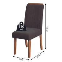 Conjunto de Mesa Sala de Jantar com Tampo de Vidro 1,80m e 6 Cadeiras Grécia Dobuê – Madeirado/Chocolate