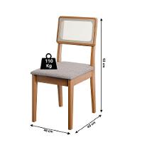 Conjunto De Mesa Sala De Jantar Tampo Com Vidro 1,80m Grécia 6 Cadeiras Santiago Dobuê Madeirado/off White