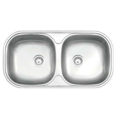 Cuba De Embutir/sobrepor Tramontina Isis 2c 34 Bs Em Aço Inox Acetinado 78x40 Cm
