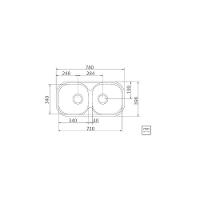 Cuba De Embutir/sobrepor Tramontina Isis 2c 34 Bs Em Aço Inox Acetinado 78x40 Cm - 9