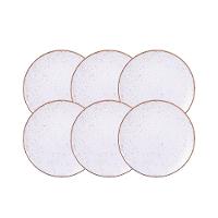 Kit Prato Raso Tramontina Rústico Marrom Em Porcelana Decorada 28 Cm 06 Peças - 1