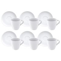 Kit Xícara E Pires De Cappuccino Tramontina Paola Em Porcelana 200 Ml 12 Peças - 1