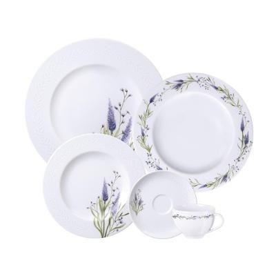 Aparelho De Jantar Tramontina Lilla Em Porcelana Decorada 20 Peças