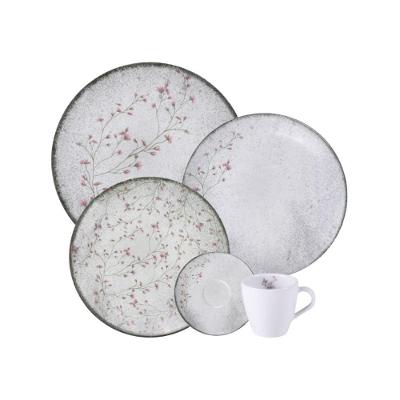 Aparelho De Jantar Tramontina Floralis Em Porcelana Decorada 20 Peças