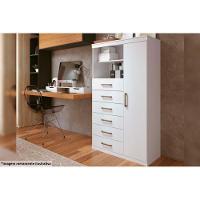 Cômoda de Quarto Marabá 1.6 c/ 1 Porta 2 Nichos e 6 Gavetas Jatoba/Grafitte - Santos Andirá - 2