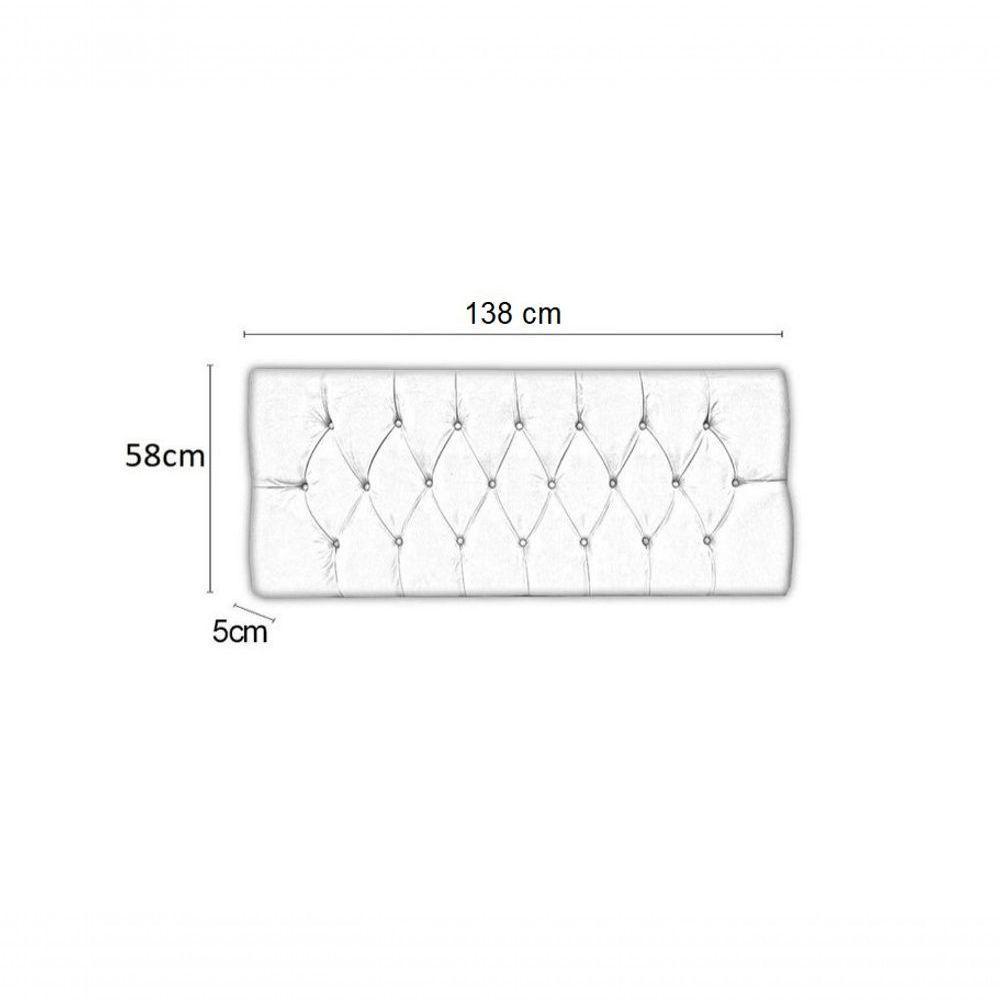 Cabeceira Casal 138 - Bello Box - Estilo Capitonê Suede Marrom Sem Strass - 2