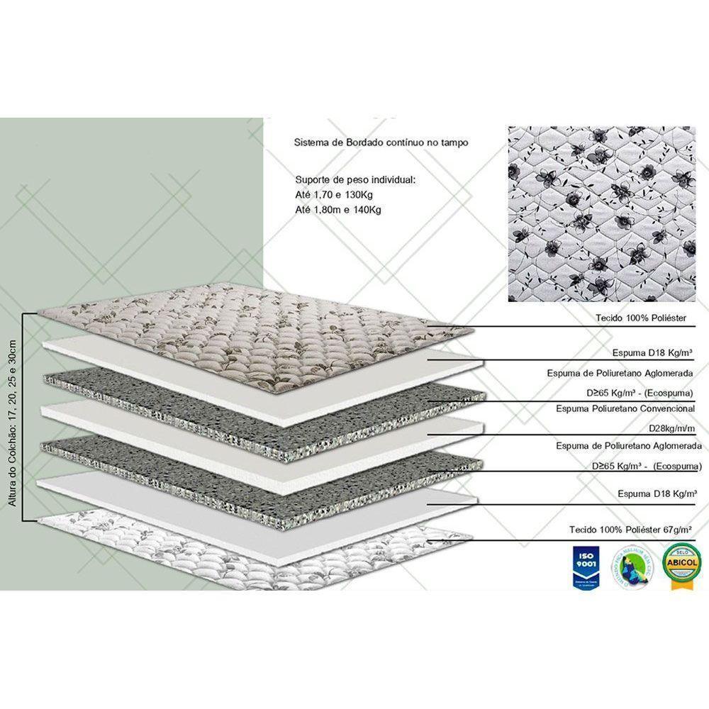 Cama Box Queen: Colchão Anatômico Herval D28/AG65 Black + Base CRC Suede Gray(158x198) - 4