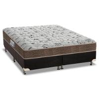Cama Box King: Colchão Espuma D45 Probel Hiper Resistente Pró Dormir Sênior + Base CRC Suede Black(193x203) - 1