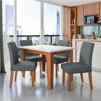 Conjunto Sala De Jantar Mesa Miami 1,20m 4 Cadeiras Trieste Dobuê Madeirado Grafite - 2