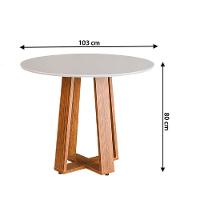 Conjunto Sala De Jantar Mesa Athenas Redonda 4 Cadeiras Santiago Dobuê Madeirado Cinza - 3