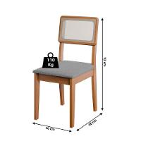 Conjunto Sala De Jantar Mesa Athenas Redonda 4 Cadeiras Santiago Dobuê Madeirado Cinza