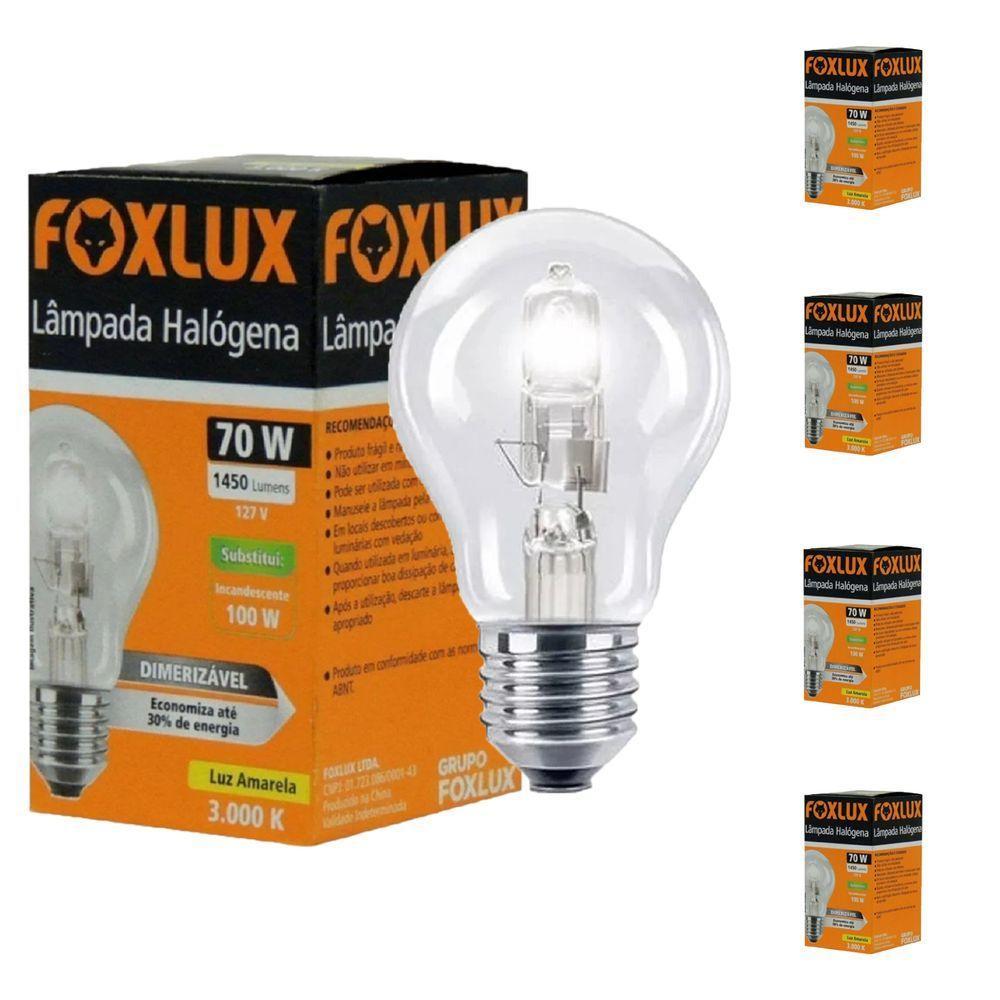 Kit 5 Lampada Halogena Classica 70w 127v Foxlux - 1