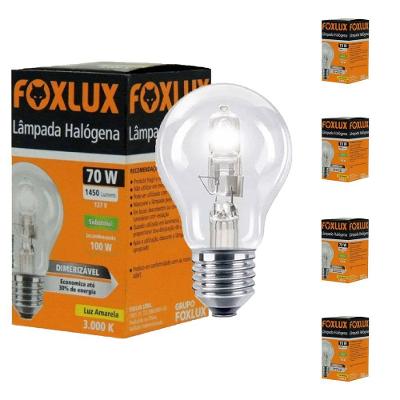 Kit 5 Lampada Halogena Classica 70w 127v Foxlux