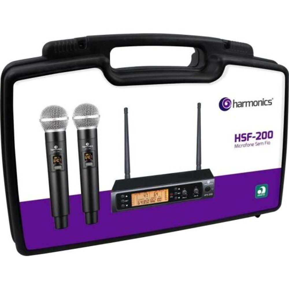 Microfone Sem Fio Harmonics Hsf-200 Duplo [f002] - 4