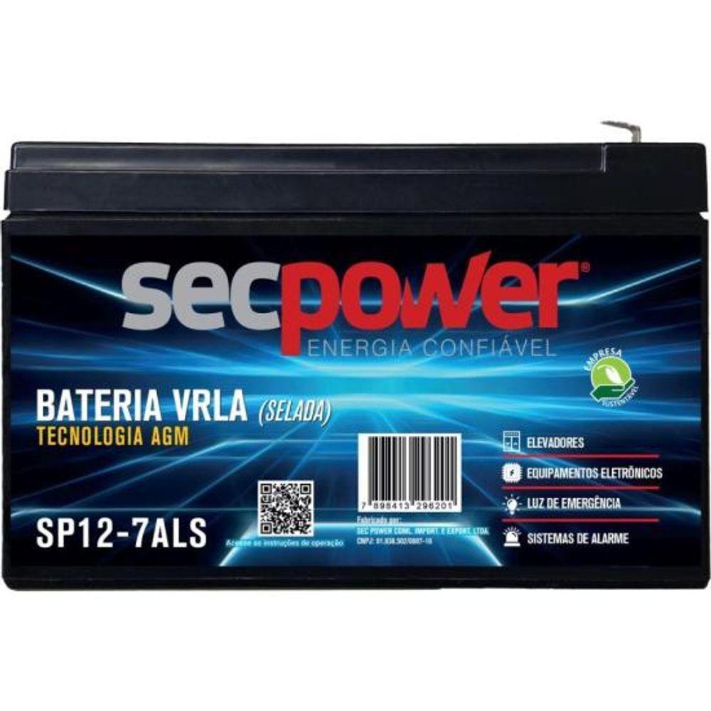 Bateria Selada 12V 7ah SP12-7ALS Secpower - 2
