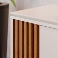 Rack Bancada Otawa Tv Até 60 Polegadas Pés De Madeira Maciça Off White Matte-freijo Off White Matte-freijo - 5