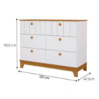 Conjunto Biscoito Roupeiro 4 Portas E Cômoda 6 Gavetas Branco Acetinado nature - 4