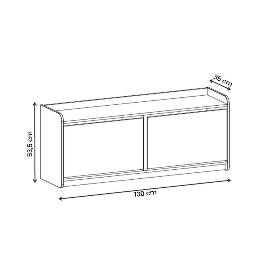 Sapateira Banco Dalia Quarto Com 2 Porta Basculante Cedro - 4