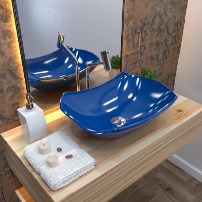 Kit Cuba L42 Com Válvula Click 1''b (2,6cm) + Sifão Pvc + Flexível Azul Escuro