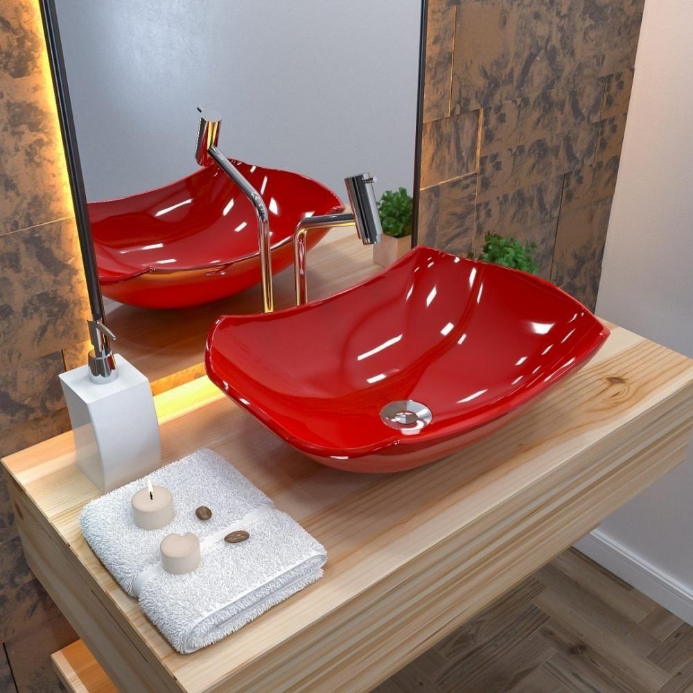 Kit Cuba L42 Com Válvula Click 1''b (2,6cm) + Sifão Pvc + Flexível Vermelho - 1