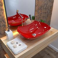 Kit Cuba L42 Com Válvula Click 1''b (2,6cm) + Sifão Pvc + Flexível Vermelho - 1