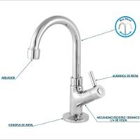 Kit Cuba Q45 Com Torneira 1198 Metal + Válvula 1'' (2,6cm) + Sifão Cromado + Flexível Azul Turquesa - 9