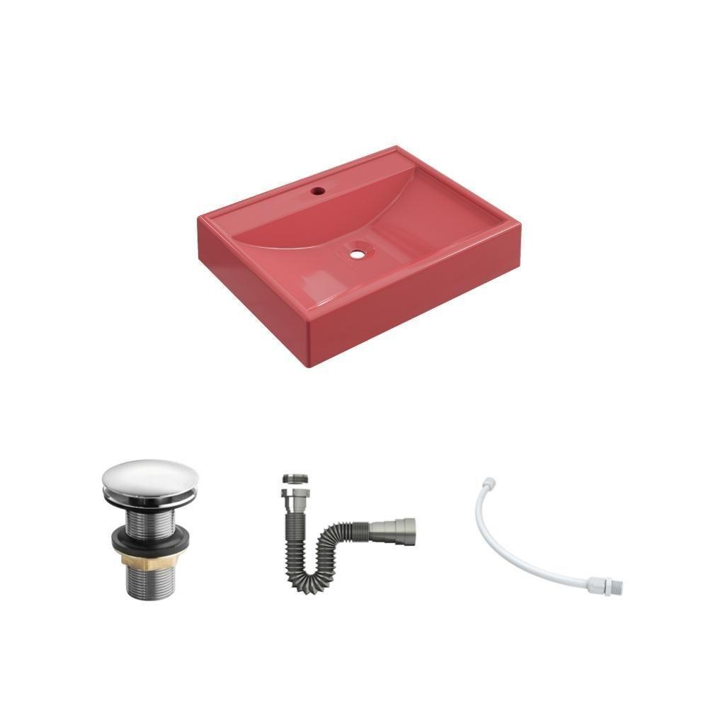 Kit Cuba Rt49 Com Válvula Click 1''g + Sifão Cromado + Flexível Rosa - 2